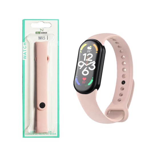 Silicone Bracelet for Smartwatch Xiaomi Mi Band 8 Pink